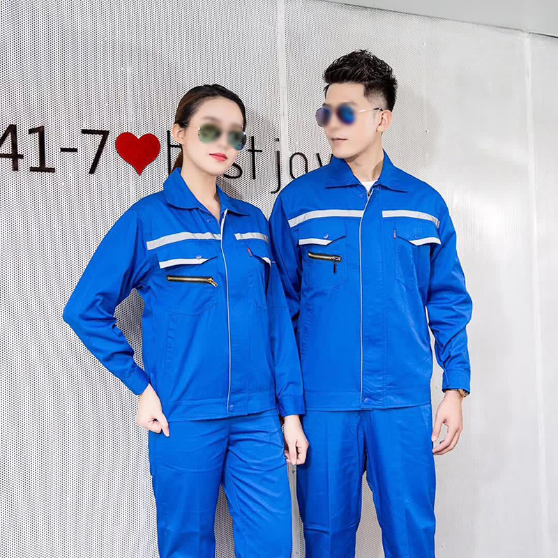长袖工作服套装男春秋厂服耐磨汽修工程服建筑劳保服上衣定制logo